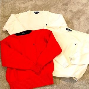 Three polo Ralph Lauren cotton sweaters  XL